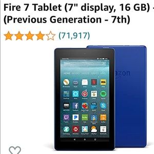 Amazon Fire 7 tablet w/ case, screen protector and memory upgrade